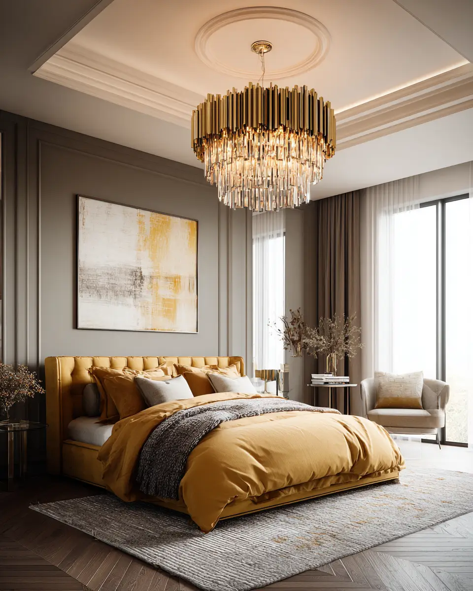 Mustard Yellow Traditional Bedroom Decor Ideas