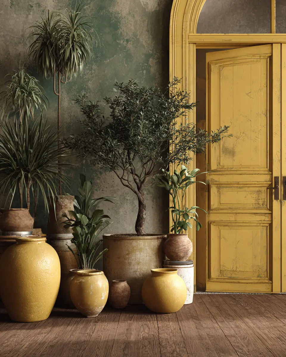 Mustard Yellow Vintage Entryway Decor Ideas