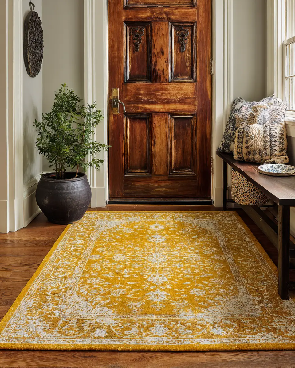 Mustard Yellow Vintage Entryway Decor Ideas