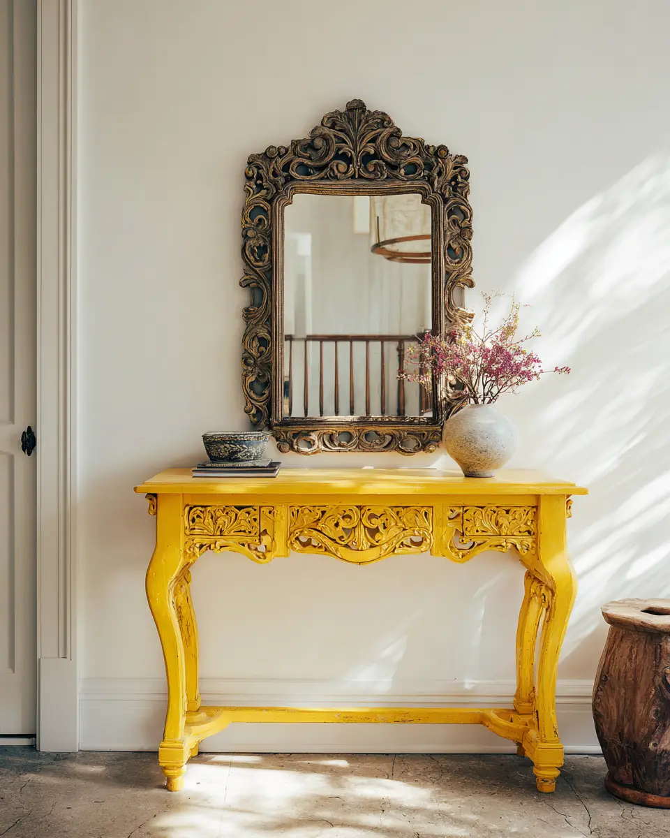 Mustard Yellow Vintage Entryway Decor Ideas