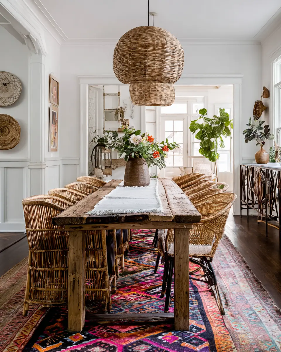 Narrow Boho Dining Room Decor Ideas - Featured