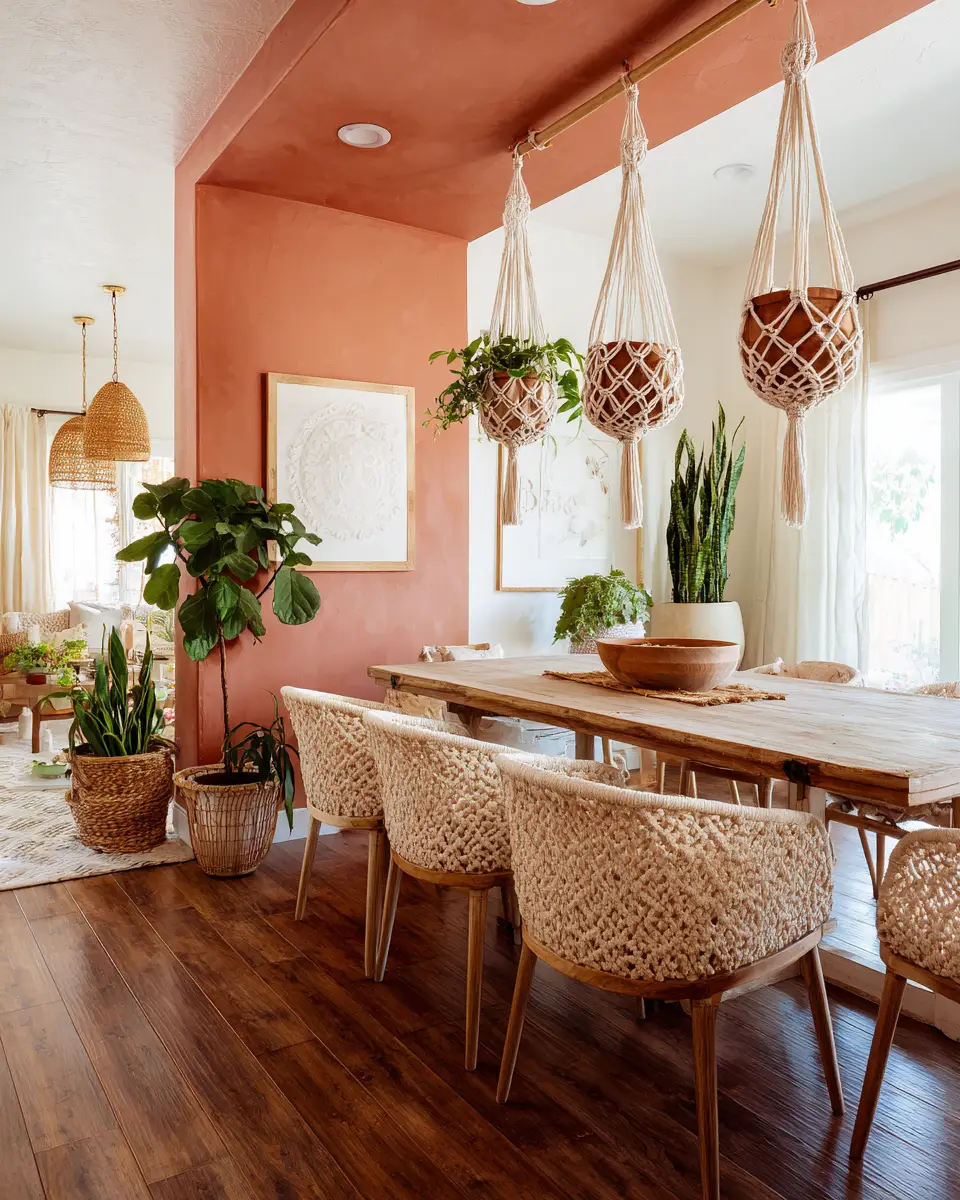 Narrow Boho Dining Room Decor Ideas