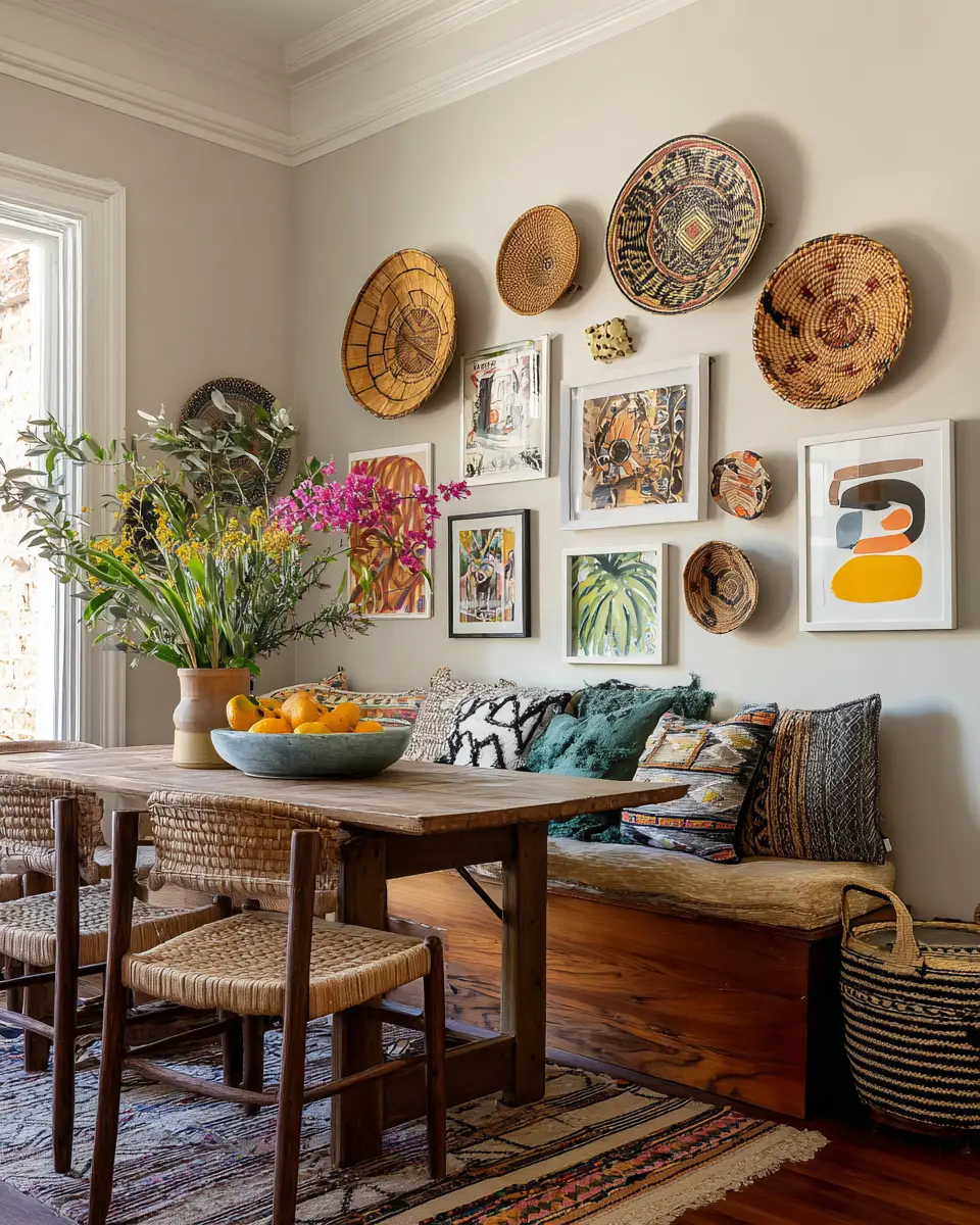 Narrow Boho Dining Room Decor Ideas