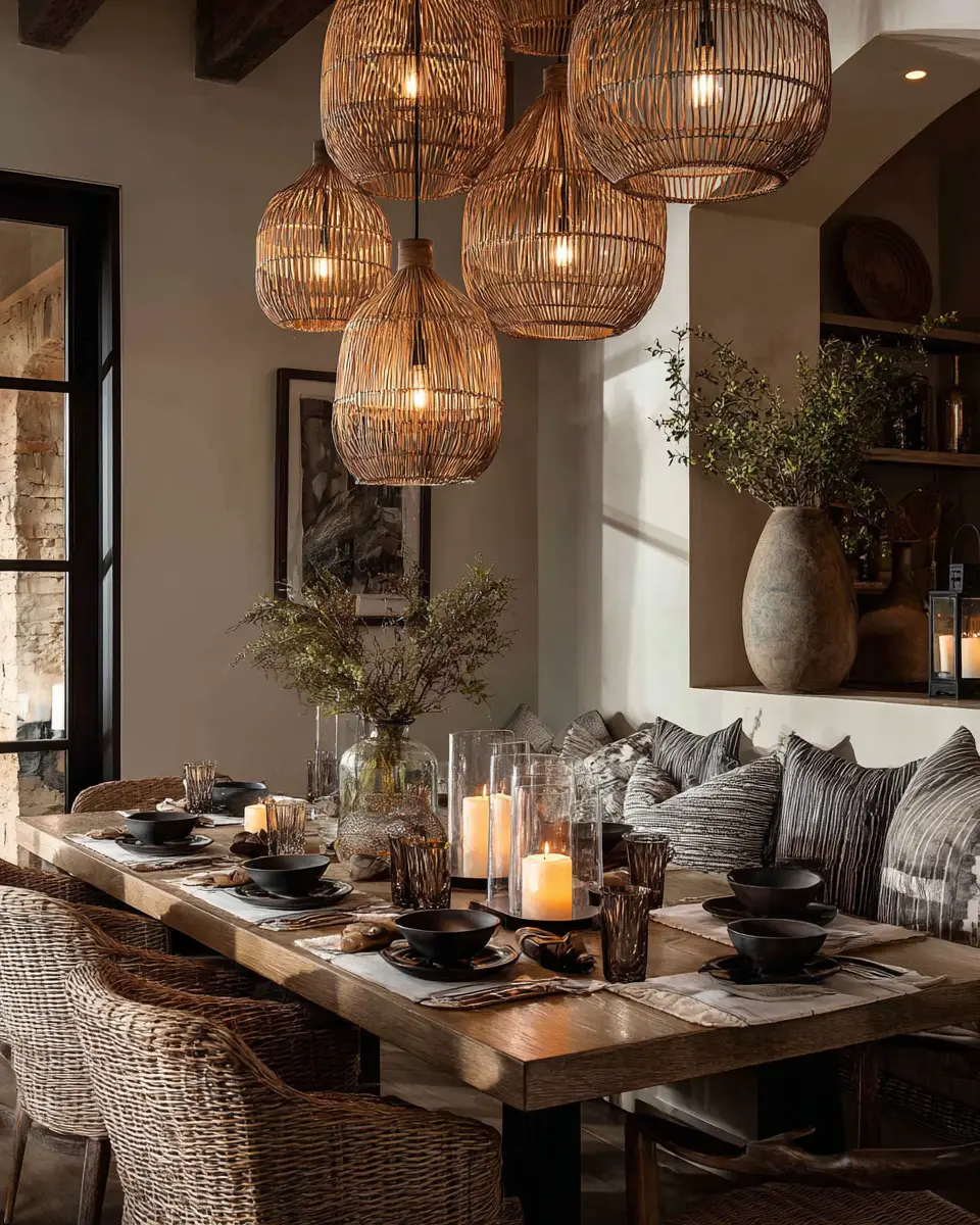 Narrow Boho Dining Room Decor Ideas