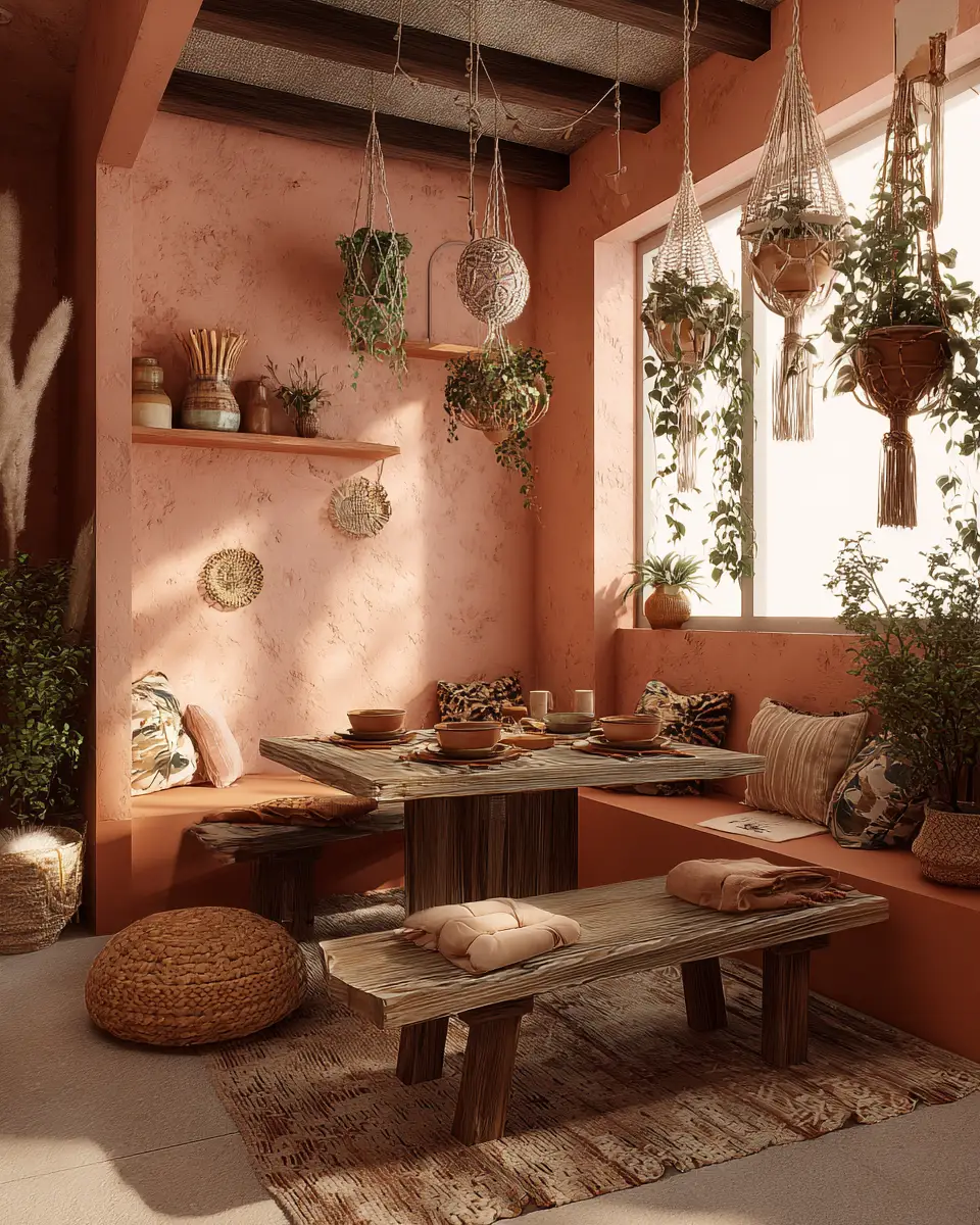 Narrow Boho Dining Room Decor Ideas