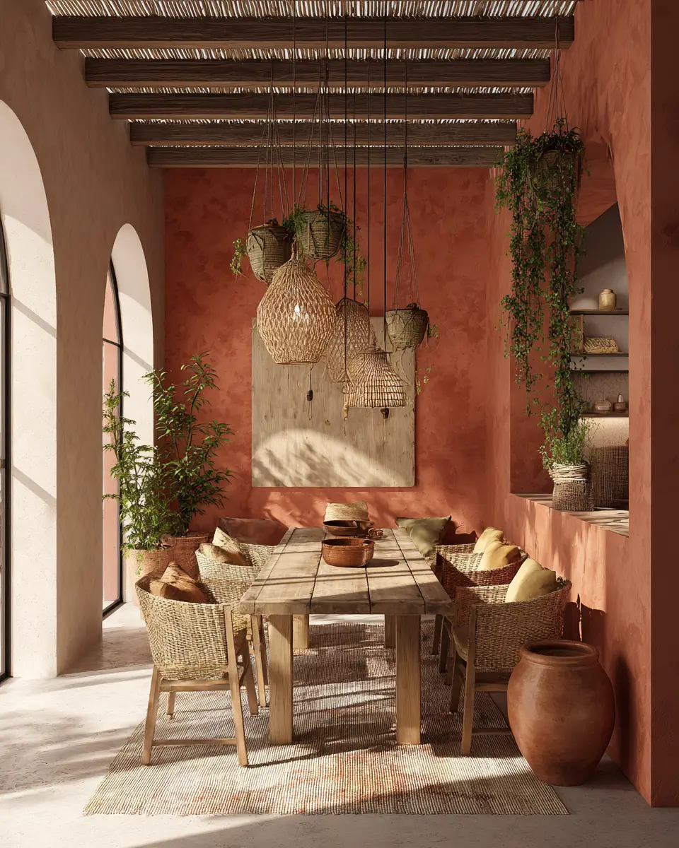 Narrow Boho Dining Room Decor Ideas