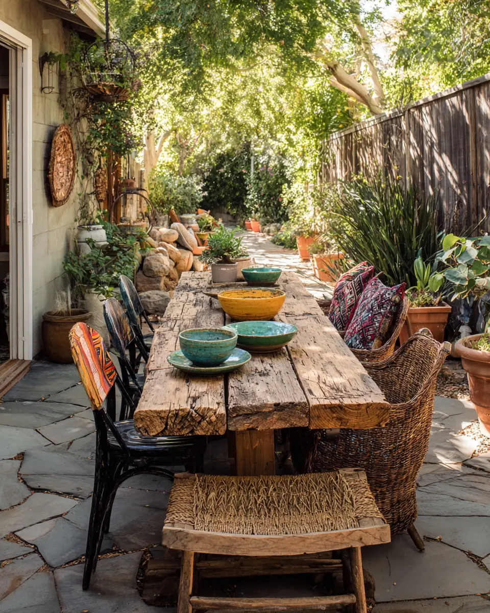 Narrow Boho Patio Decor Ideas