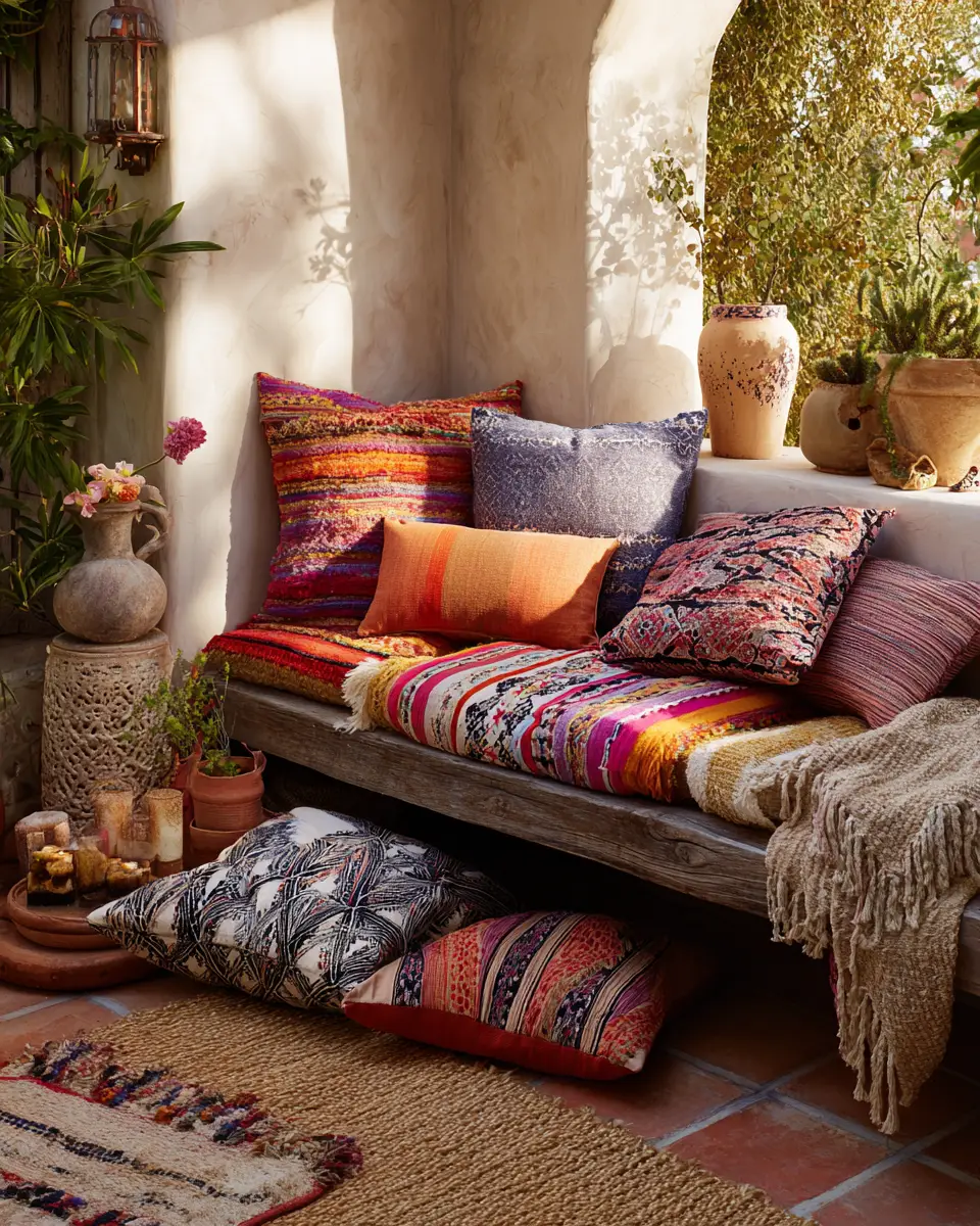 Narrow Boho Patio Decor Ideas