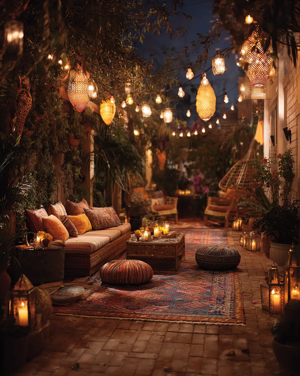 Narrow Boho Patio Decor Ideas