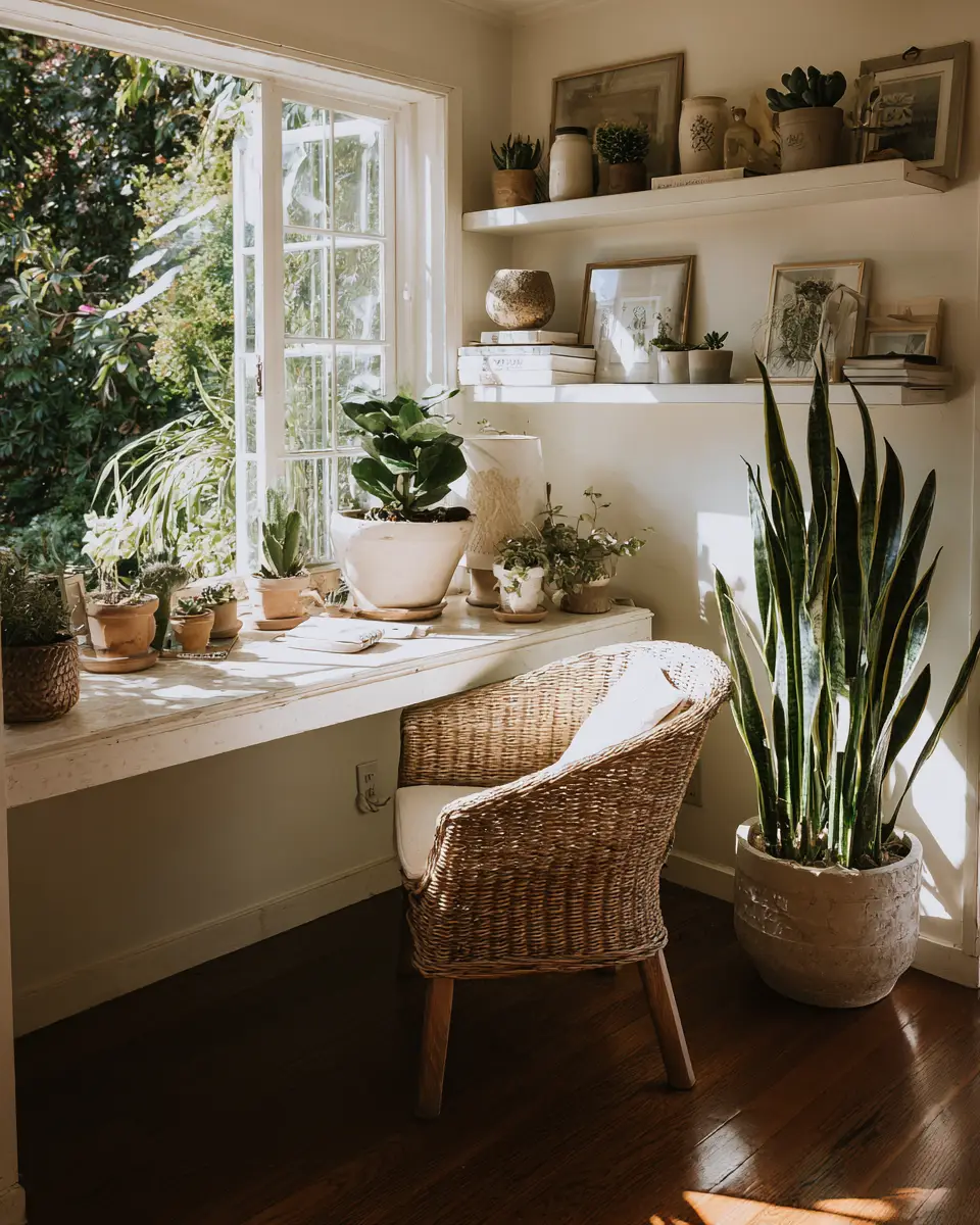 Narrow Coastal Home Office Decor Ideas