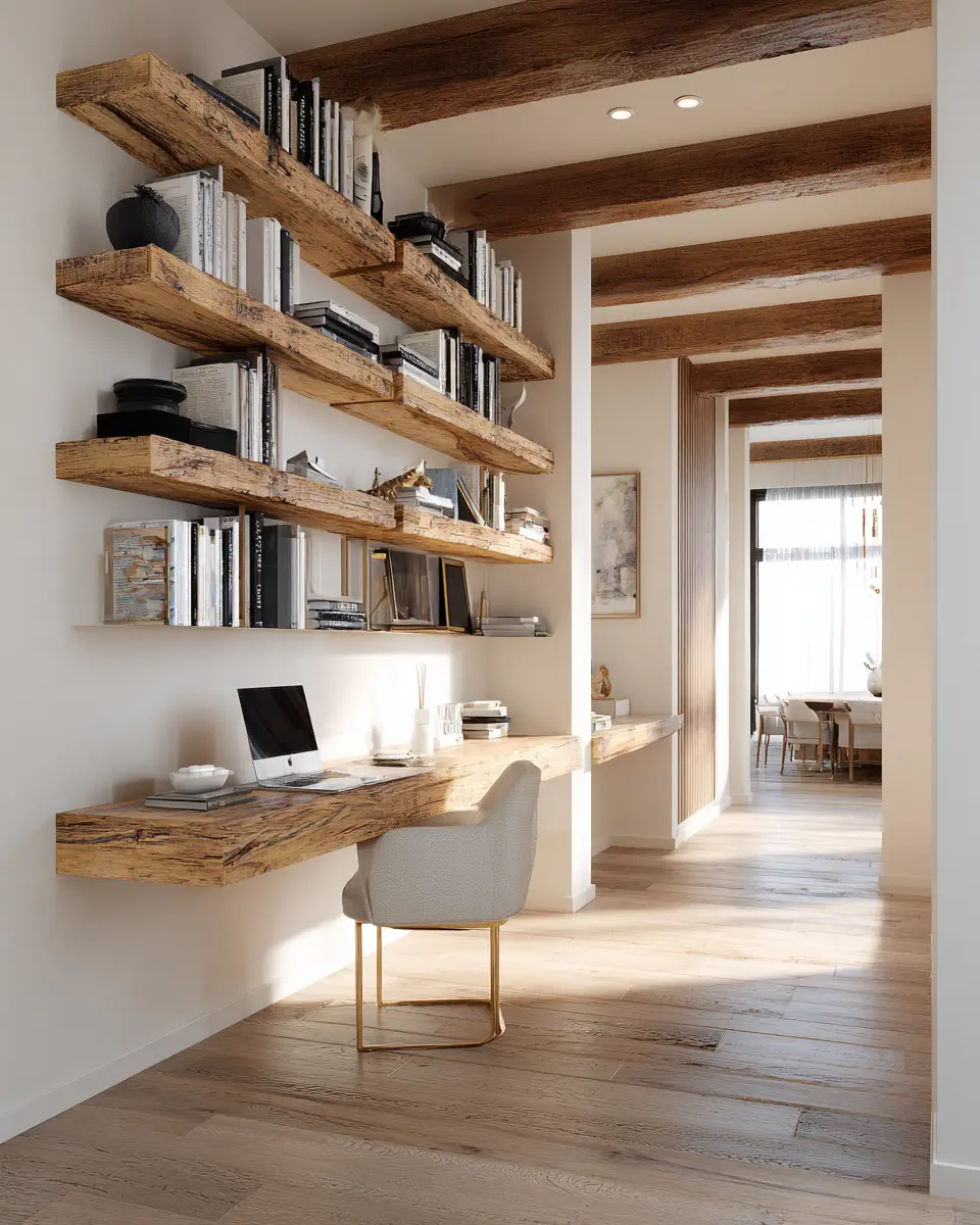 Narrow Coastal Home Office Decor Ideas