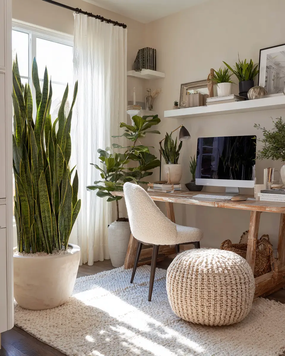 Narrow Coastal Home Office Decor Ideas