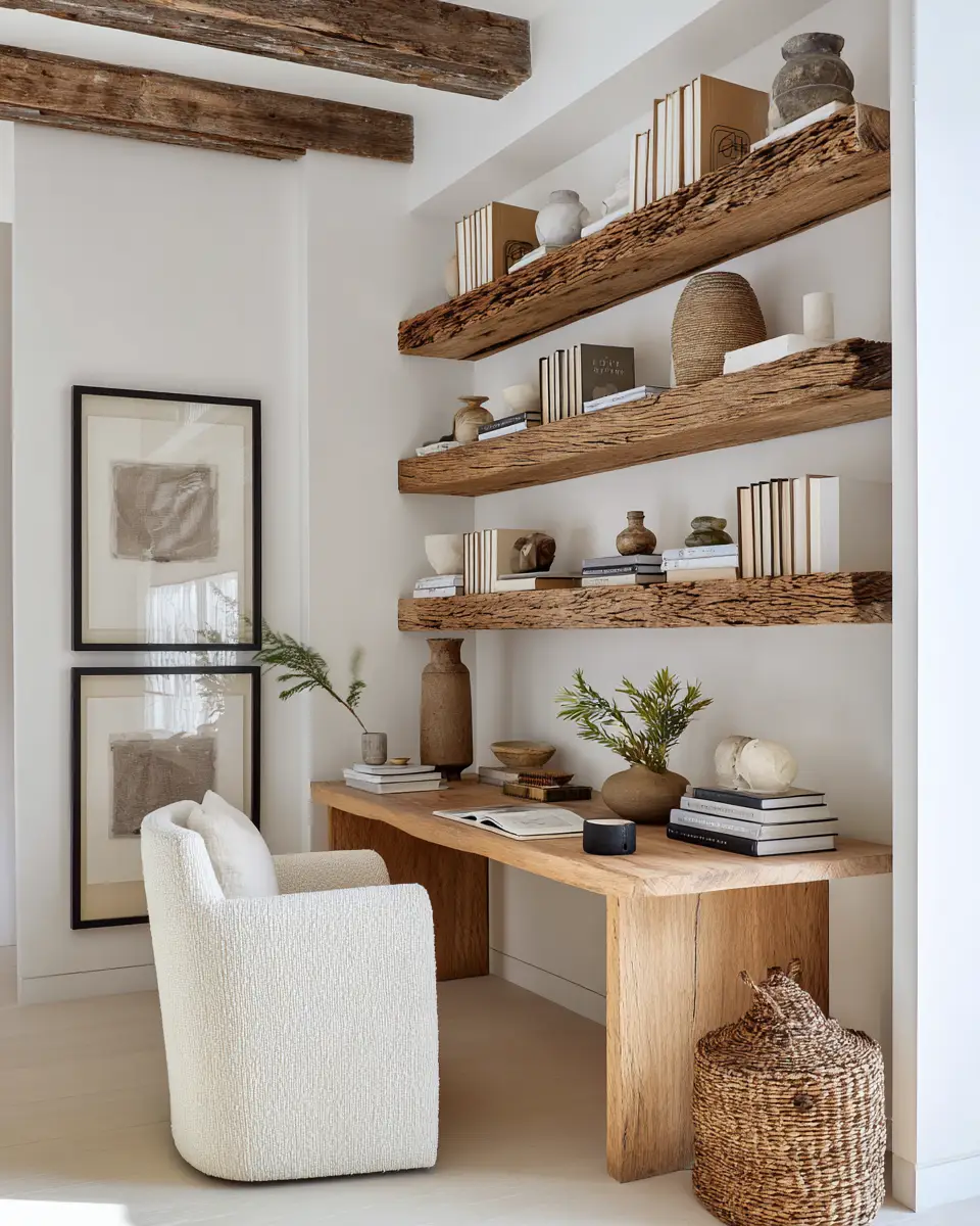 Narrow Coastal Home Office Decor Ideas