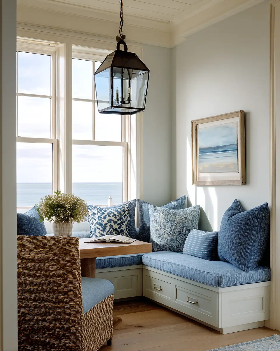 Narrow Coastal Home Office Decor Ideas