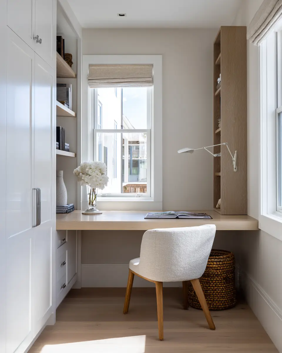 Narrow Coastal Home Office Decor Ideas