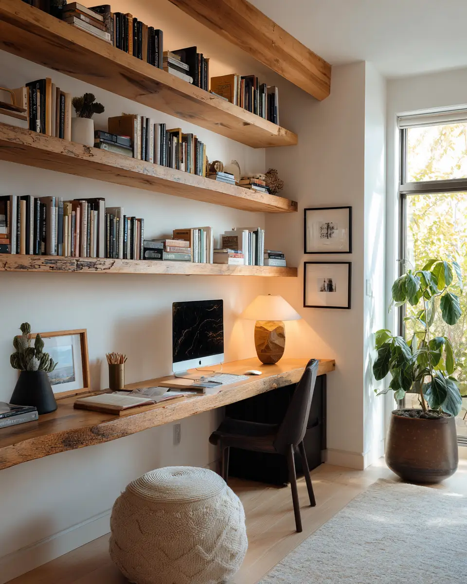 Narrow Coastal Home Office Decor Ideas