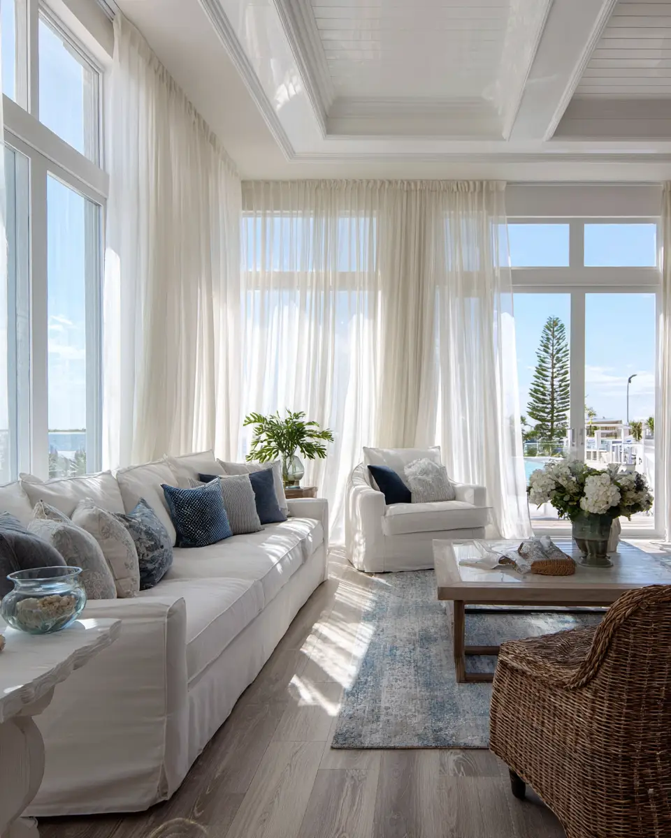 Narrow Coastal Living Room Decor Ideas