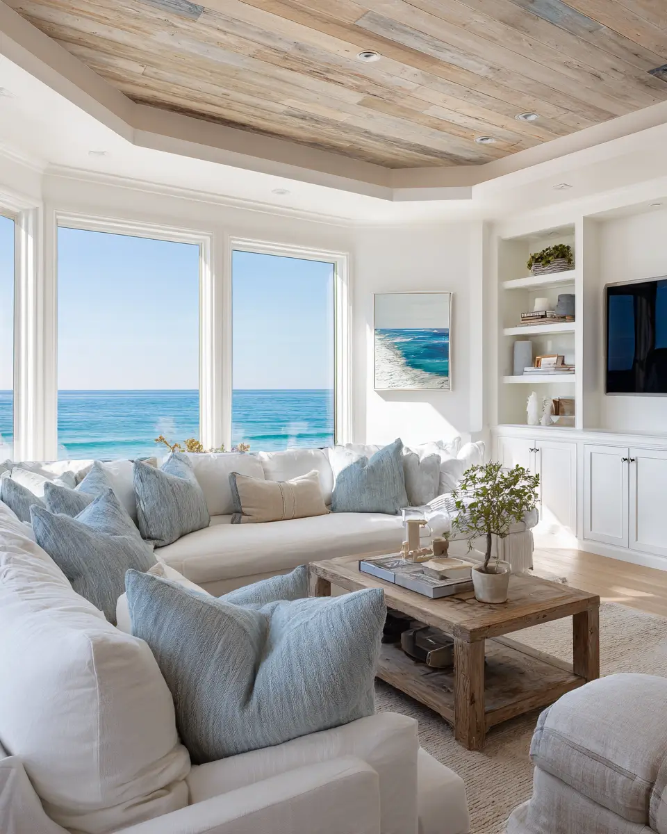 Narrow Coastal Living Room Decor Ideas