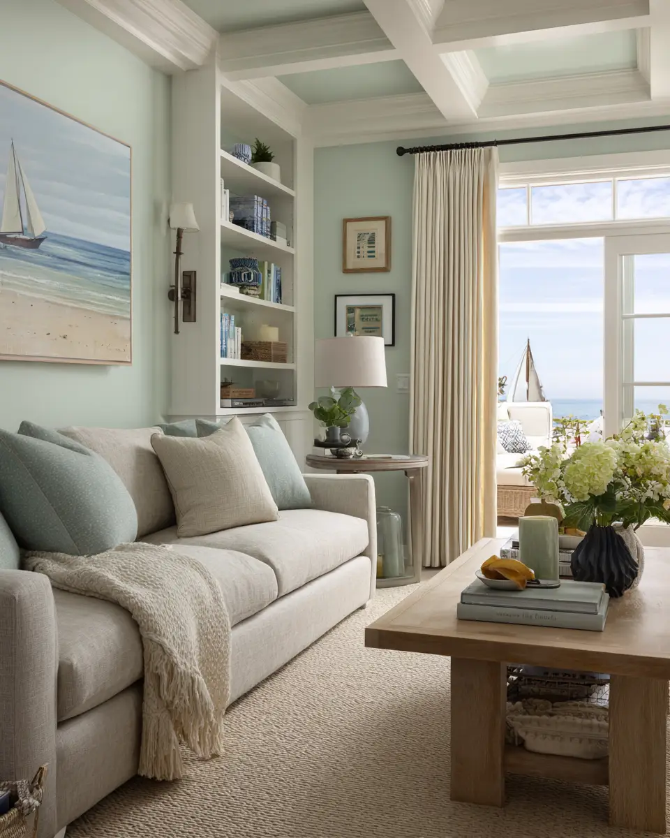 Narrow Coastal Living Room Decor Ideas