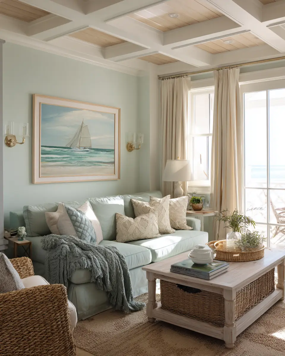 Narrow Coastal Living Room Decor Ideas