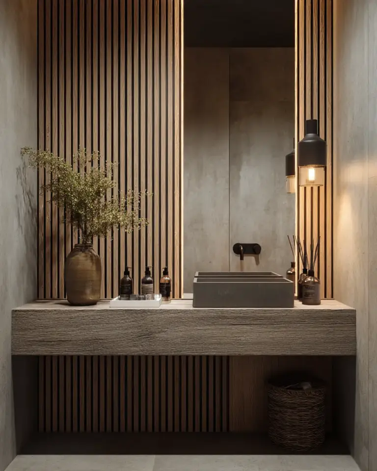 Natural Wood Bathroom Decor Ideas - Featured