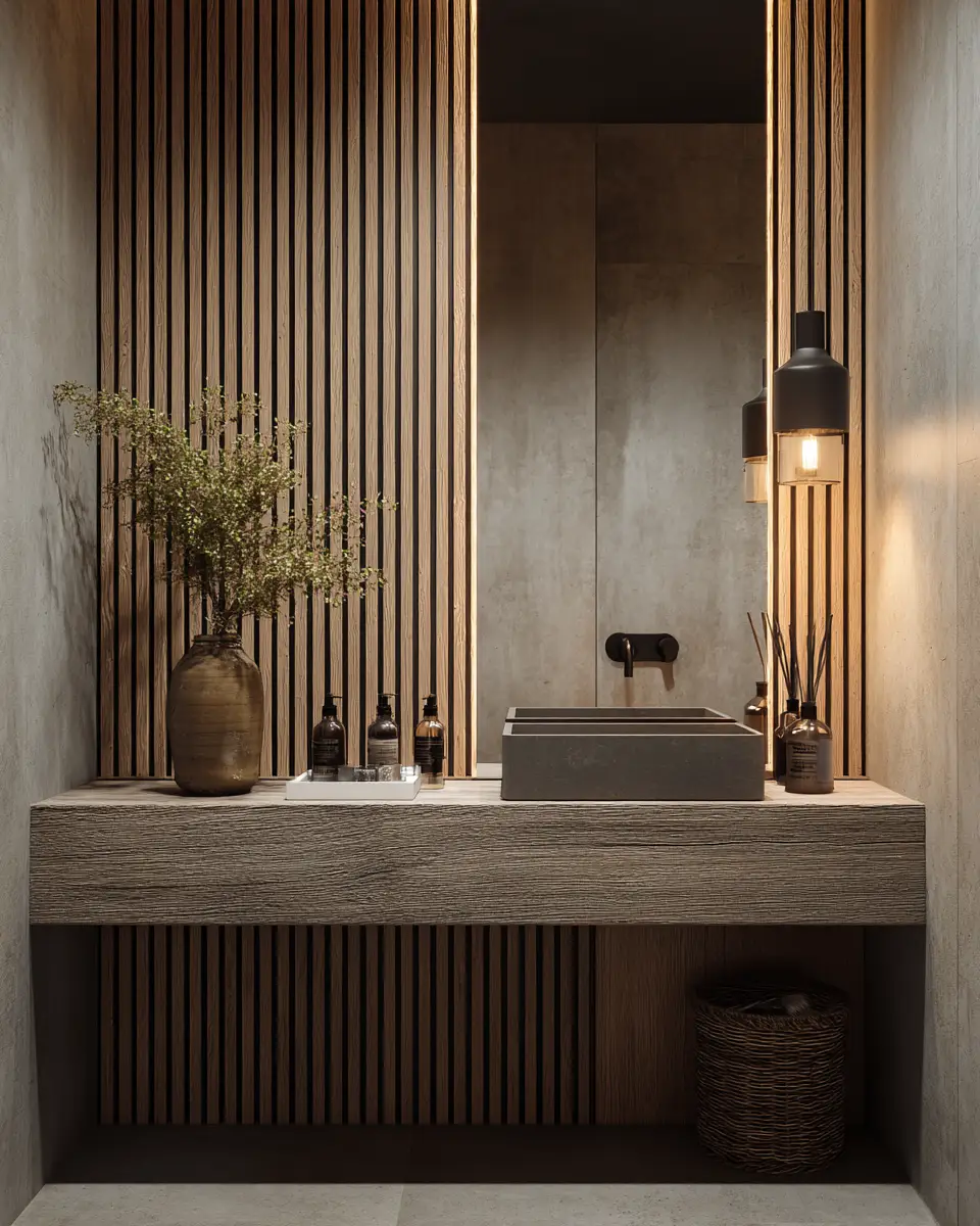 Natural Wood Bathroom Decor Ideas - Featured