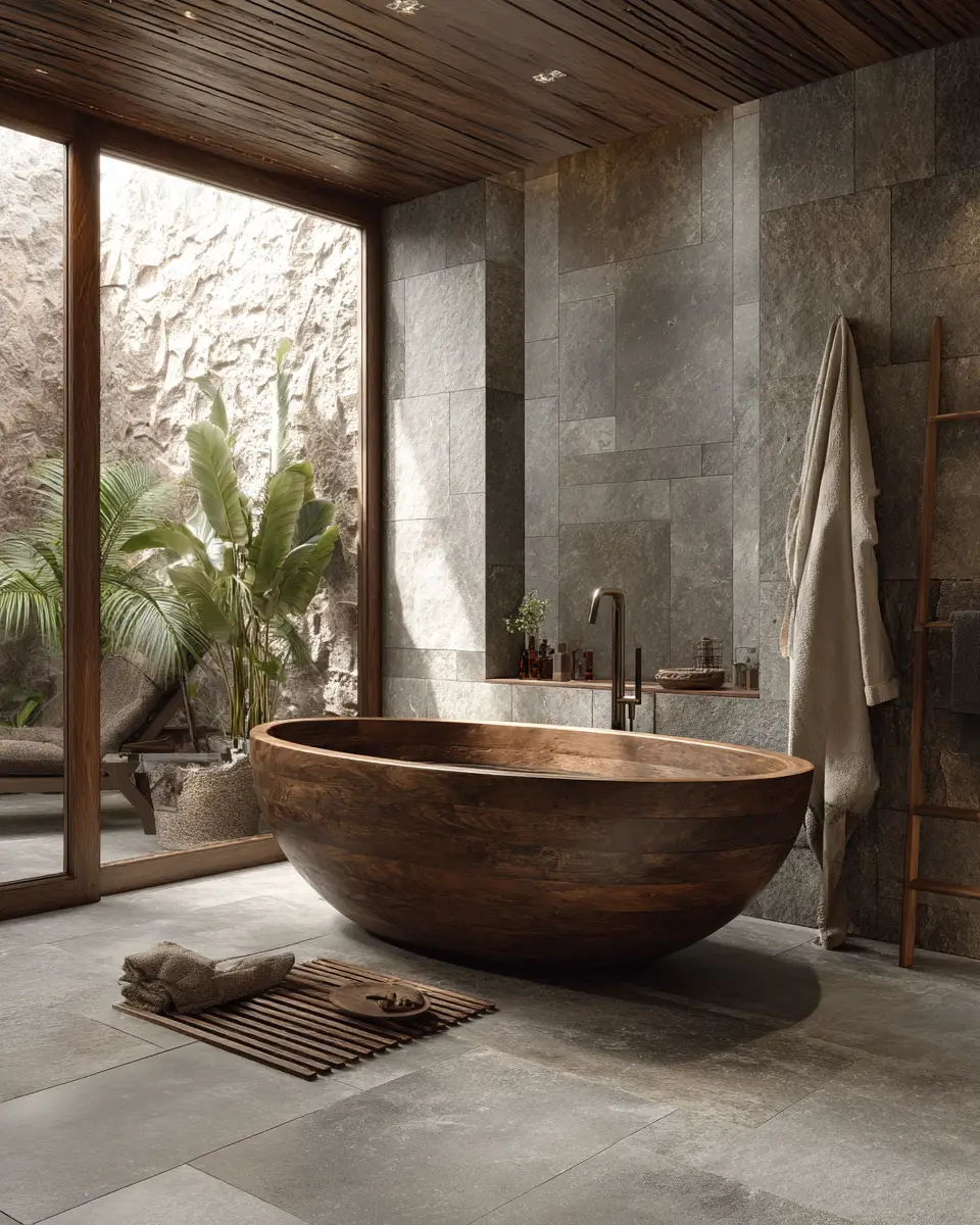 Natural Wood Bathroom Decor Ideas
