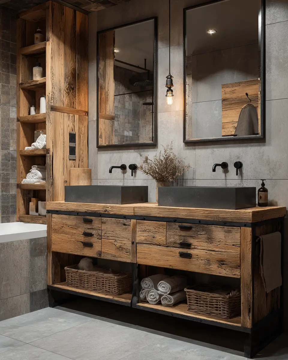 Natural Wood Bathroom Decor Ideas