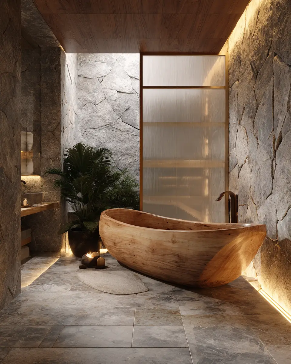 Natural Wood Bathroom Decor Ideas