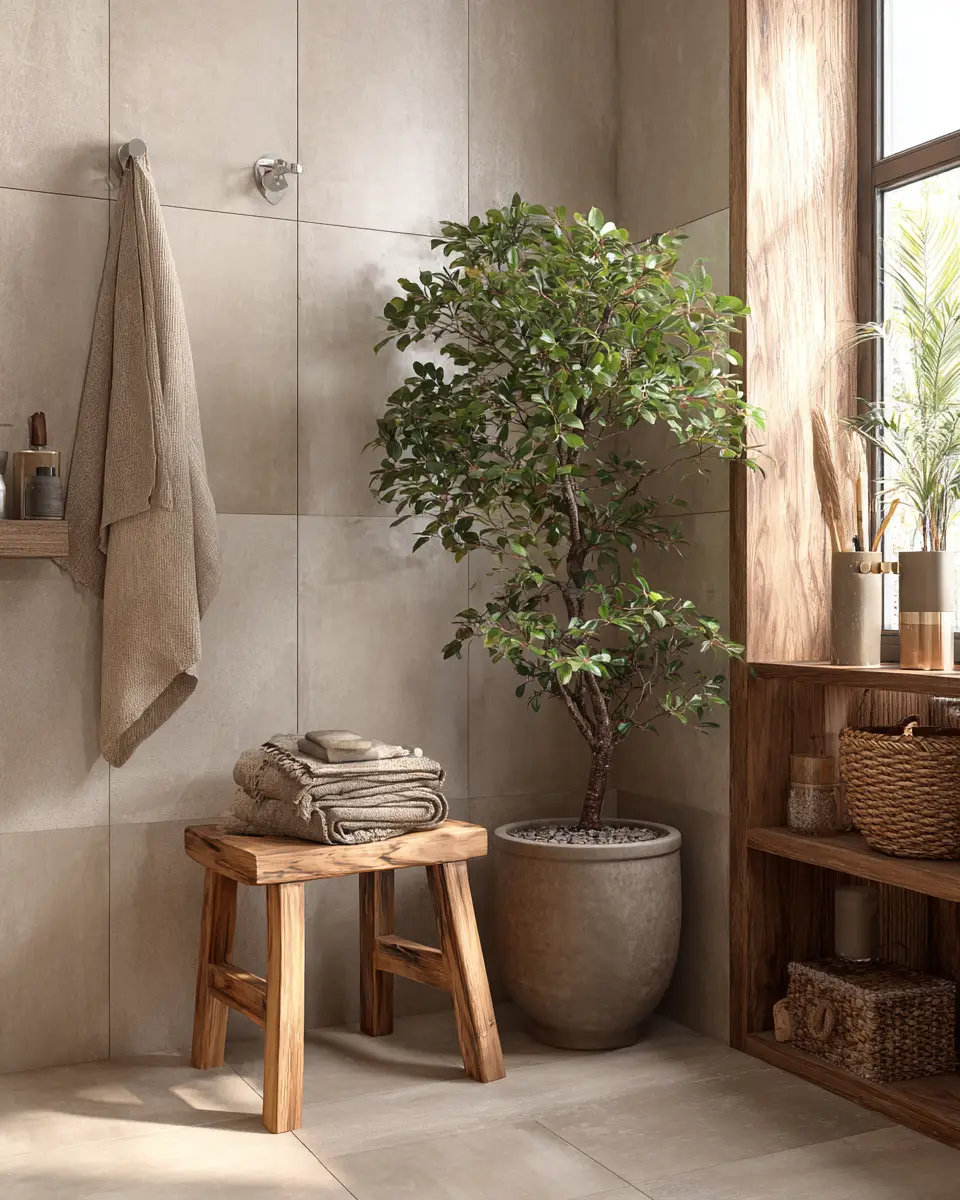Natural Wood Bathroom Decor Ideas