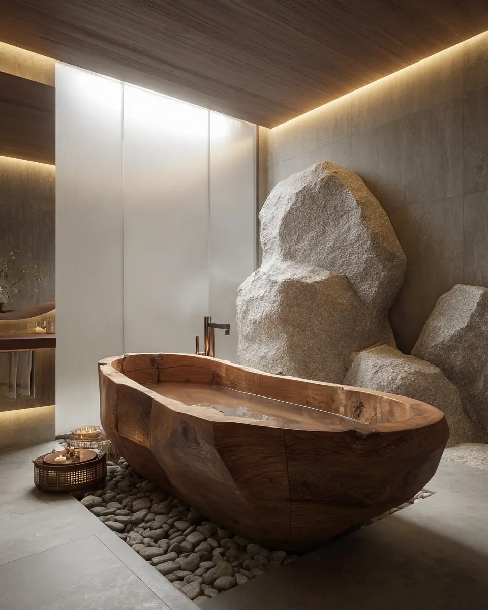 Natural Wood Bathroom Decor Ideas