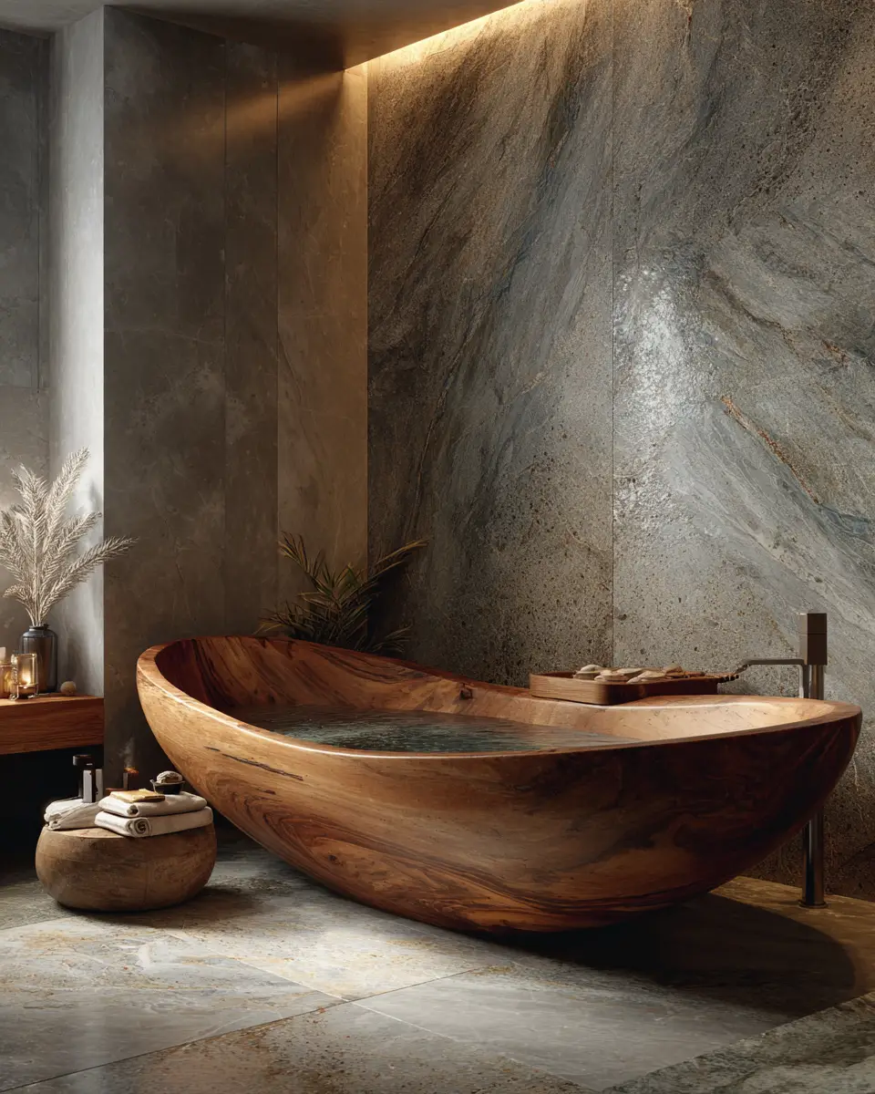 Natural Wood Bathroom Decor Ideas