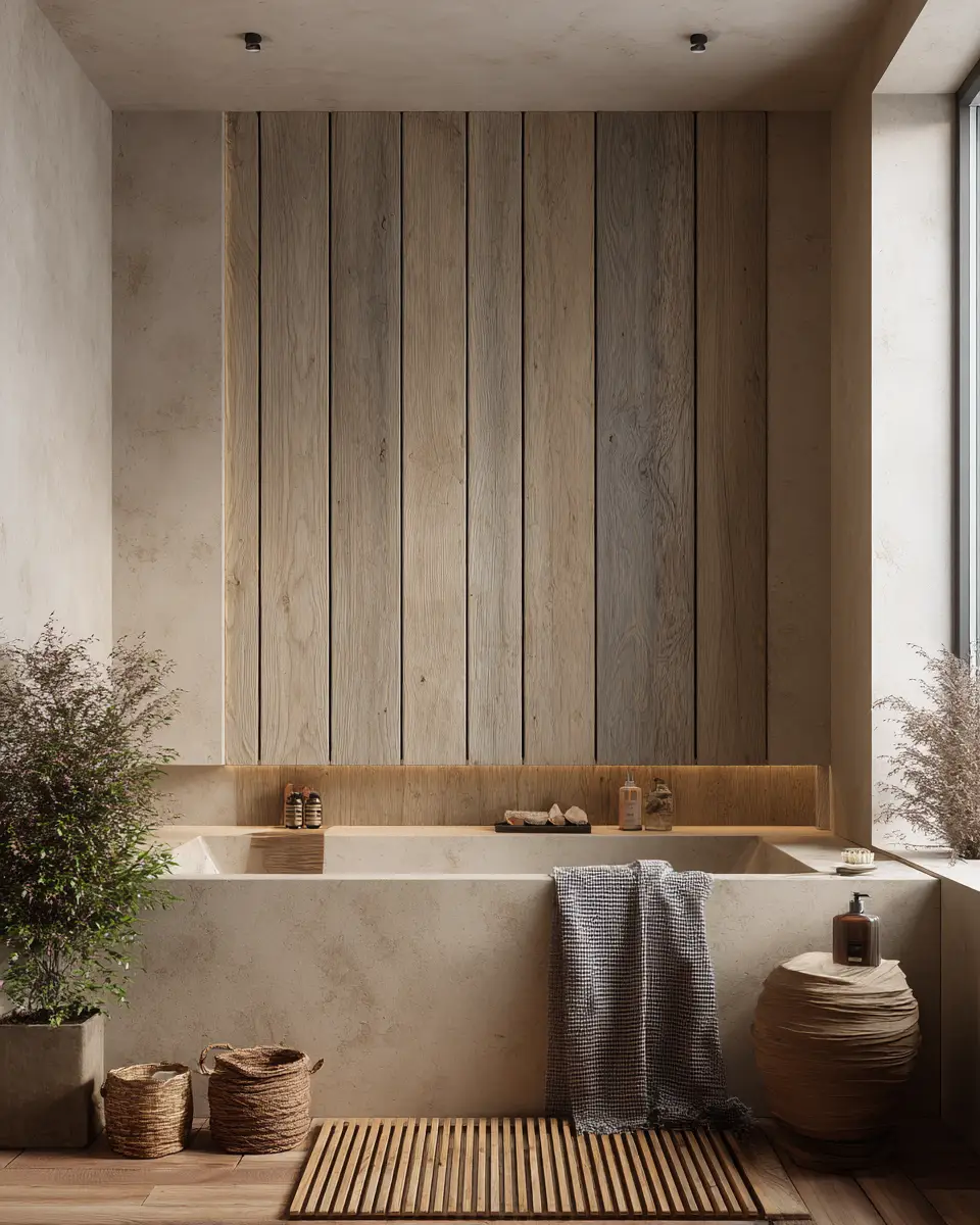 Natural Wood Bathroom Decor Ideas