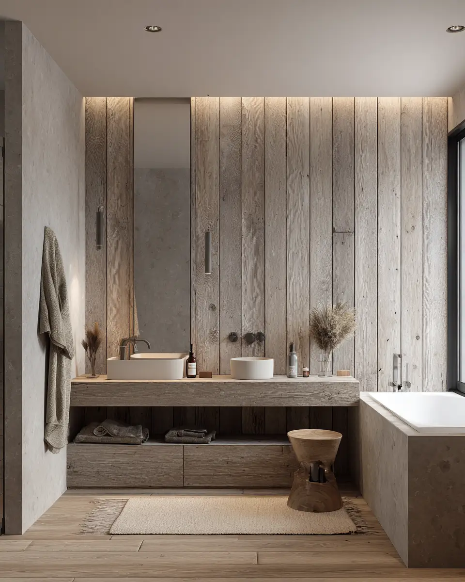 Natural Wood Bathroom Decor Ideas