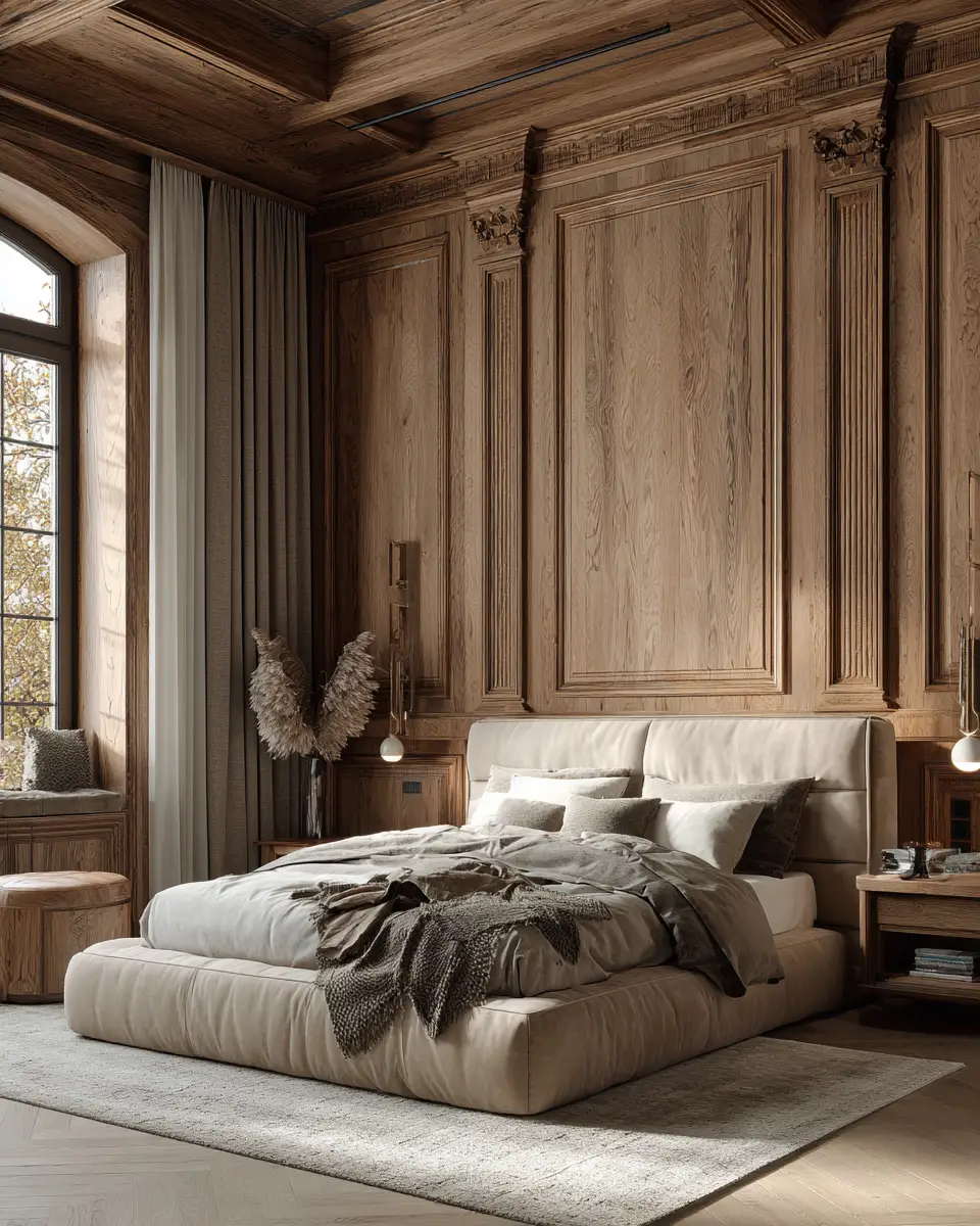 Natural Wood Classic Bedroom Decor Ideas