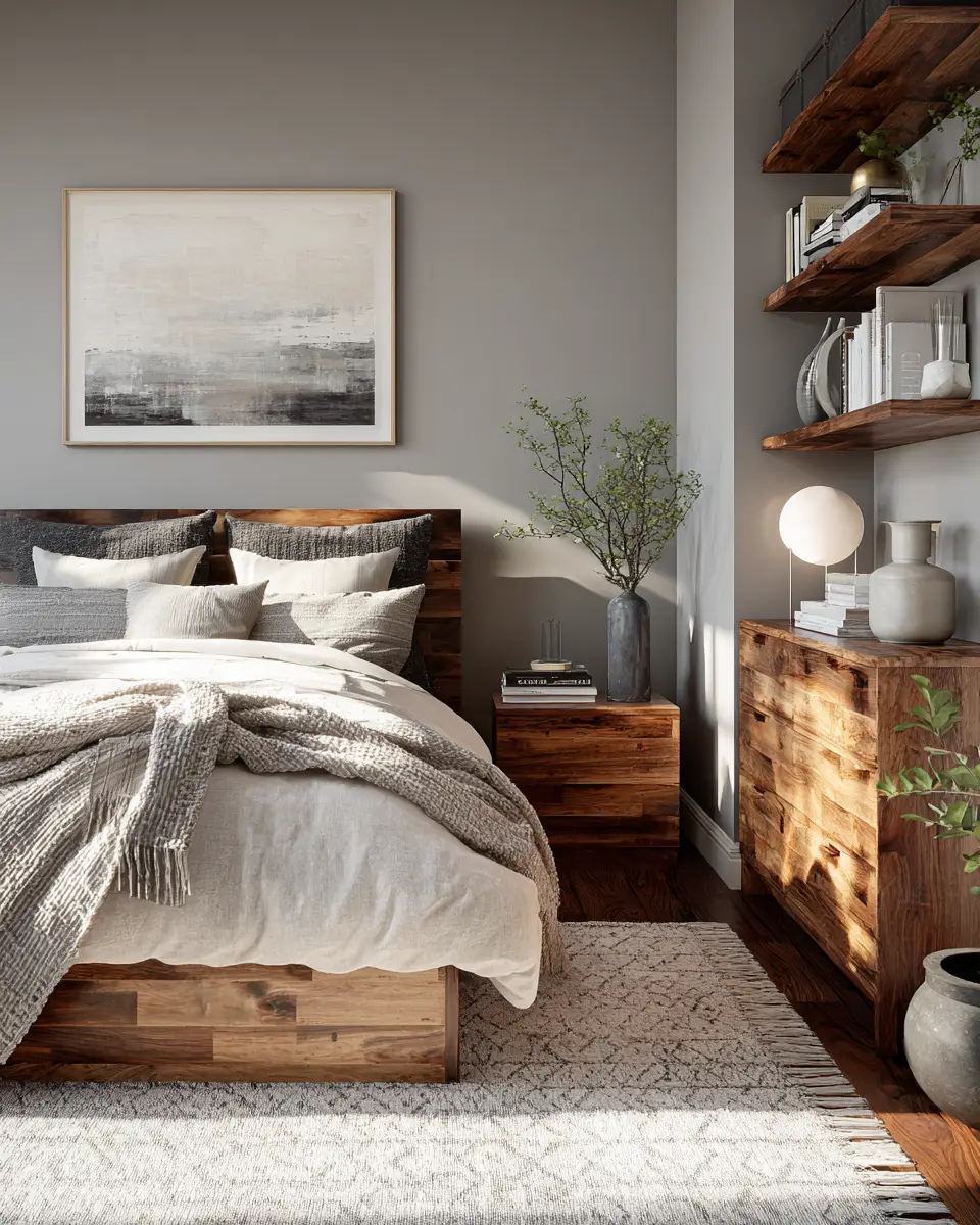 Natural Wood Classic Bedroom Decor Ideas