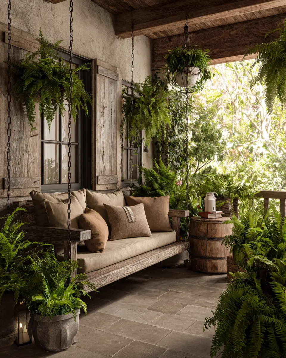 Natural Wood Classic Porch Decor Ideas
