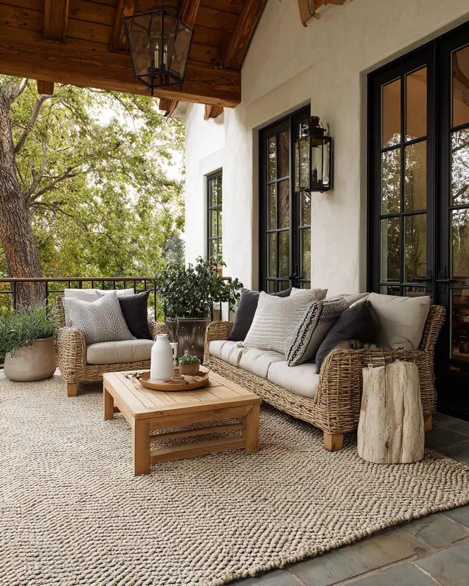 Natural Wood Classic Porch Decor Ideas