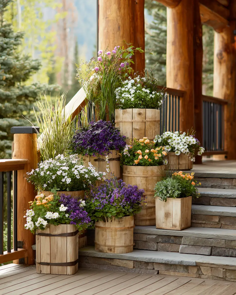 Natural Wood Classic Porch Decor Ideas