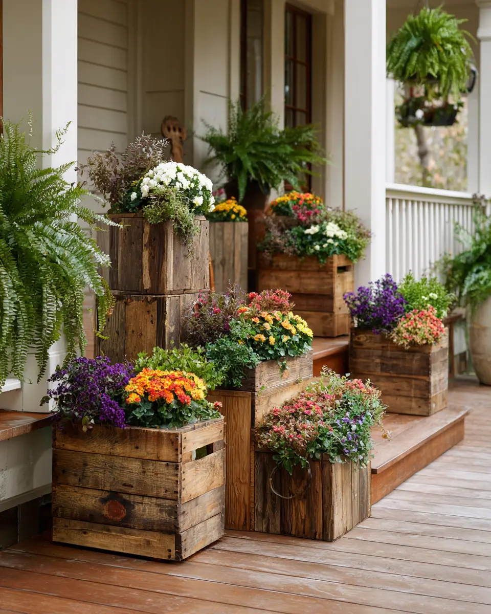 Natural Wood Classic Porch Decor Ideas