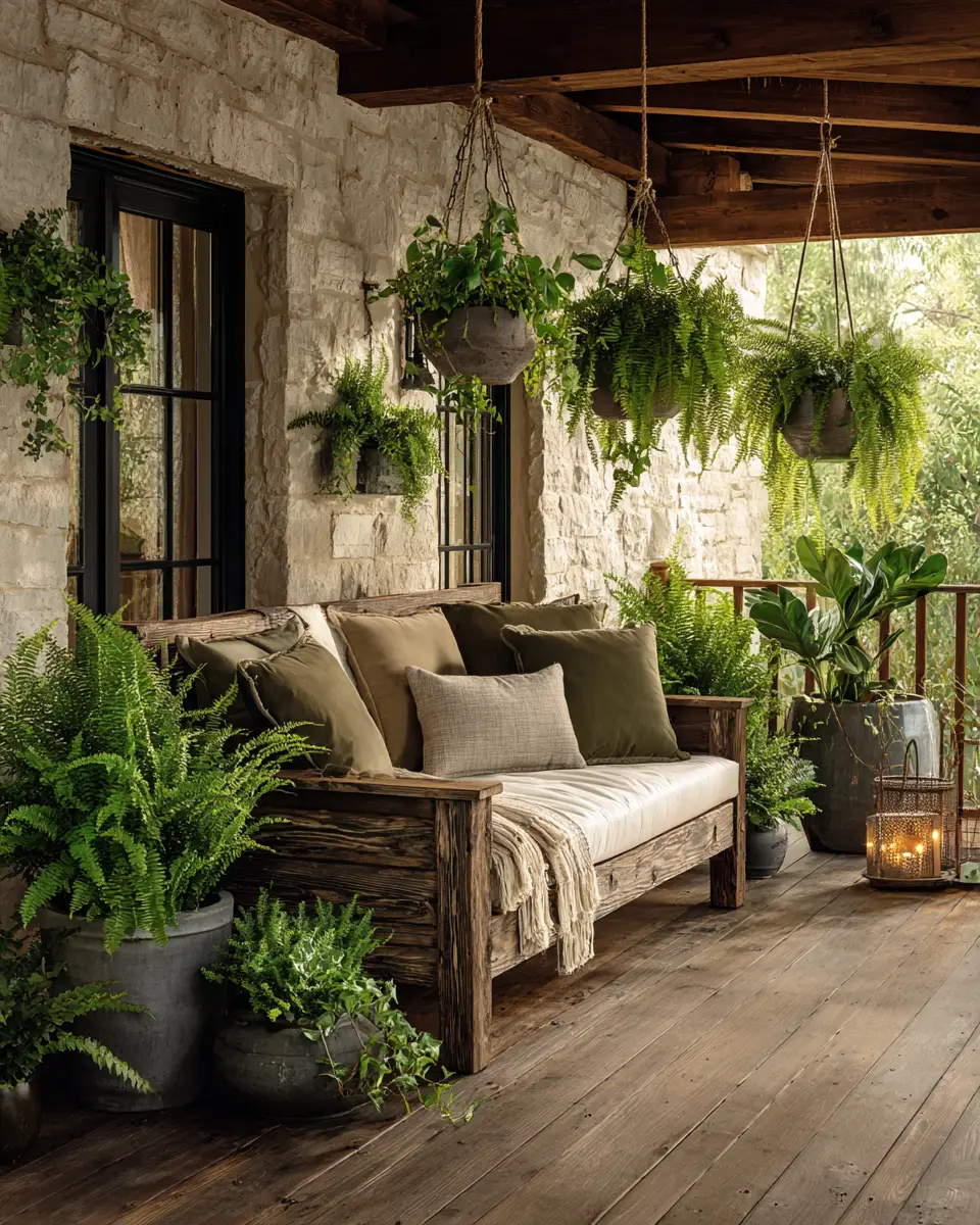 Natural Wood Classic Porch Decor Ideas