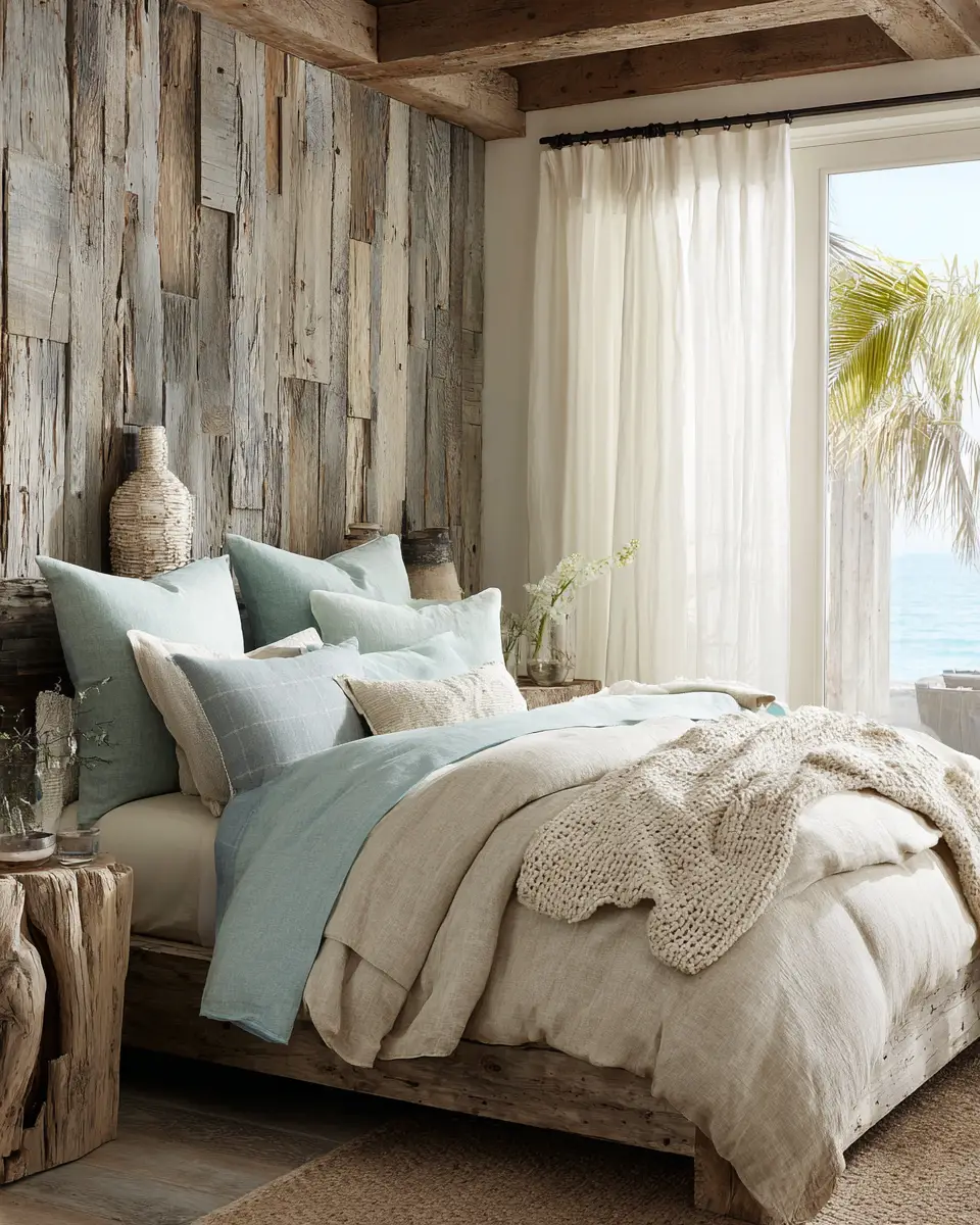 Natural Wood Coastal Bedroom Decor Ideas