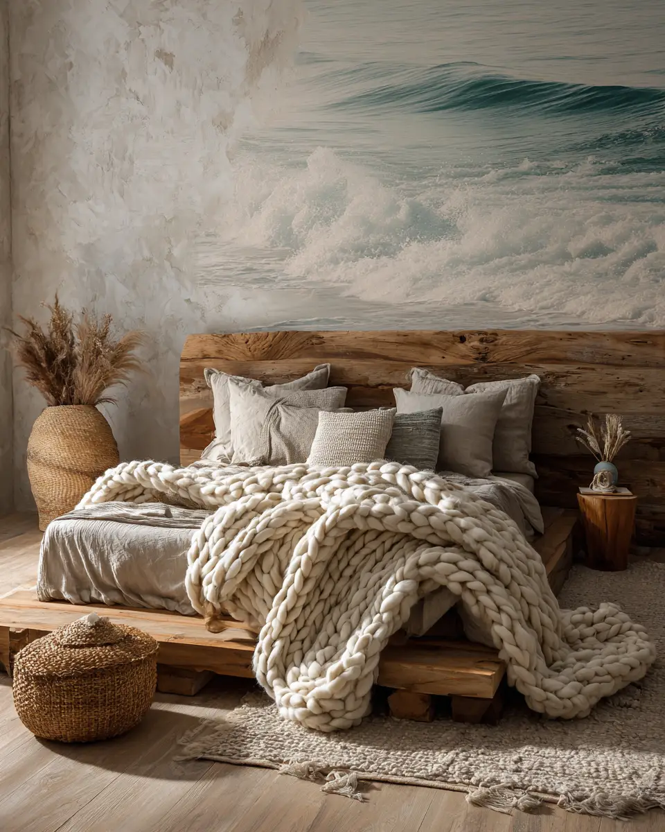 Natural Wood Coastal Bedroom Decor Ideas