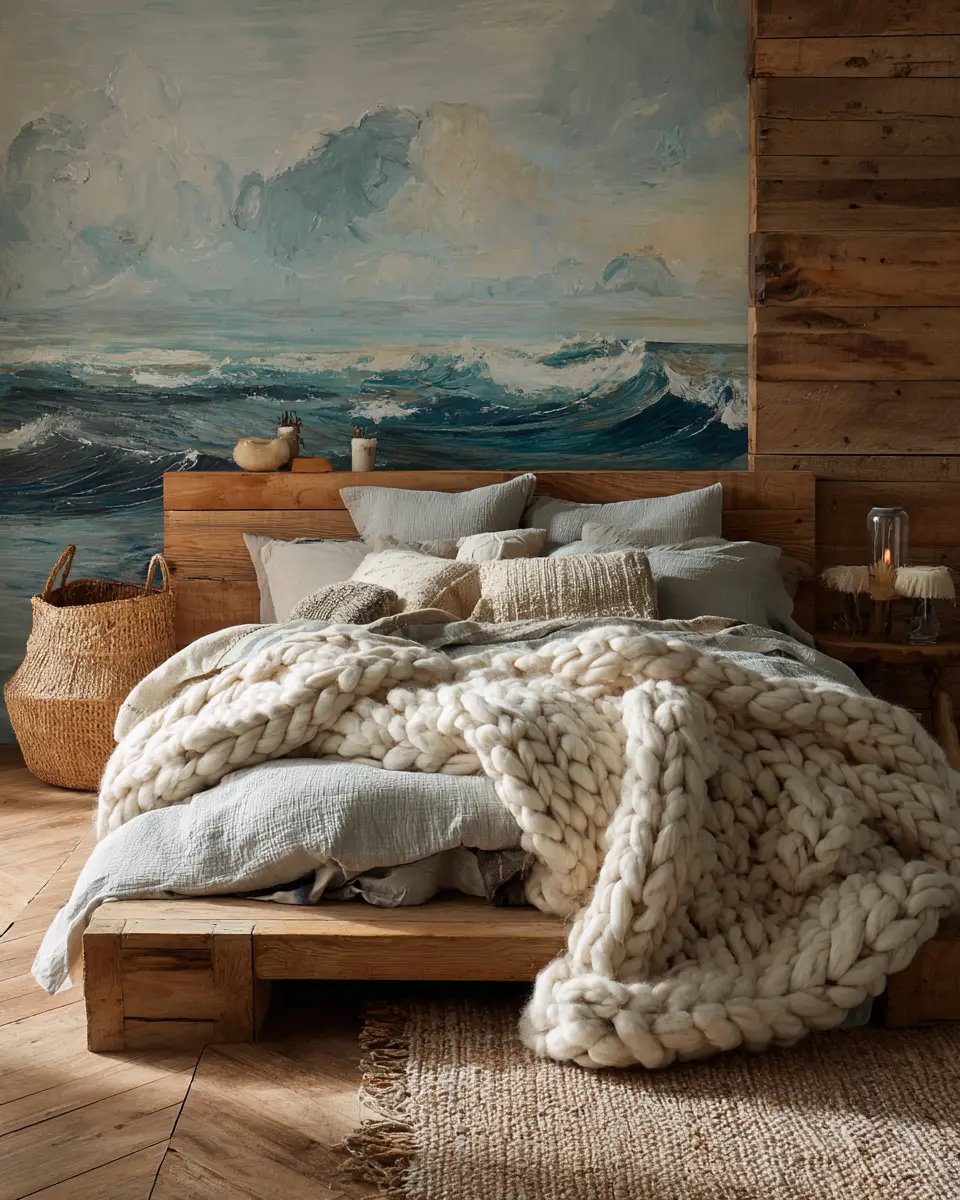 Natural Wood Coastal Bedroom Decor Ideas