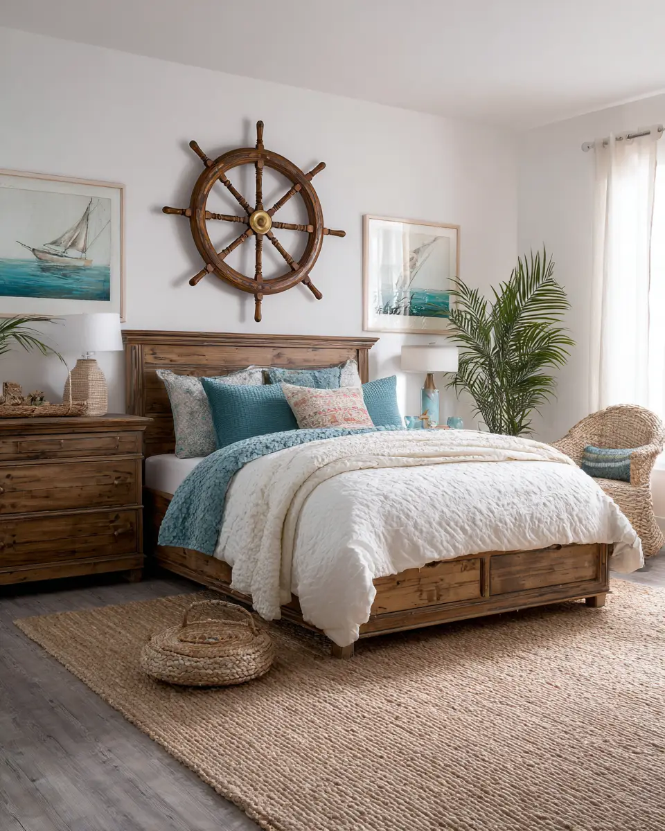 Natural Wood Coastal Bedroom Decor Ideas