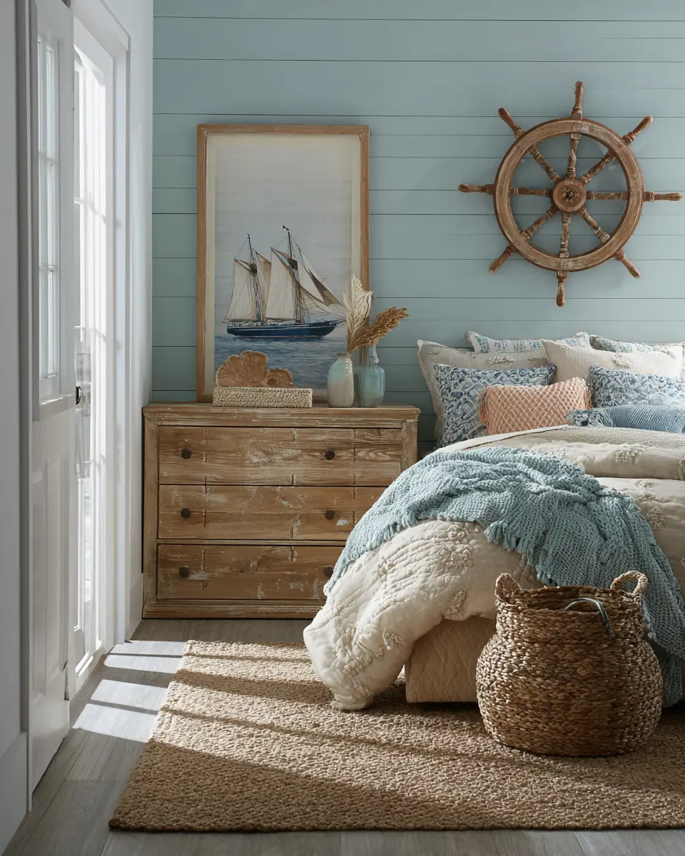 Natural Wood Coastal Bedroom Decor Ideas