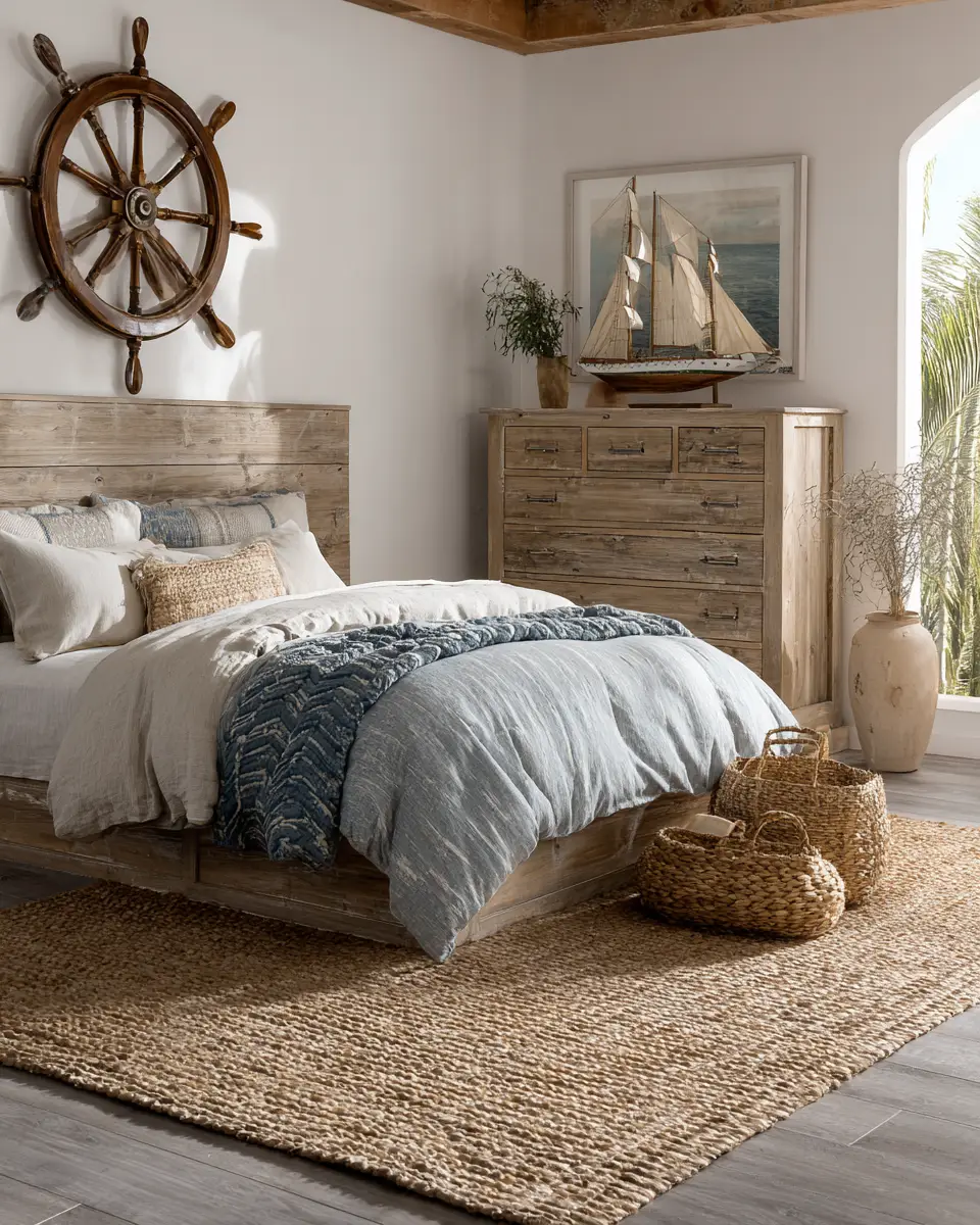 Natural Wood Coastal Bedroom Decor Ideas