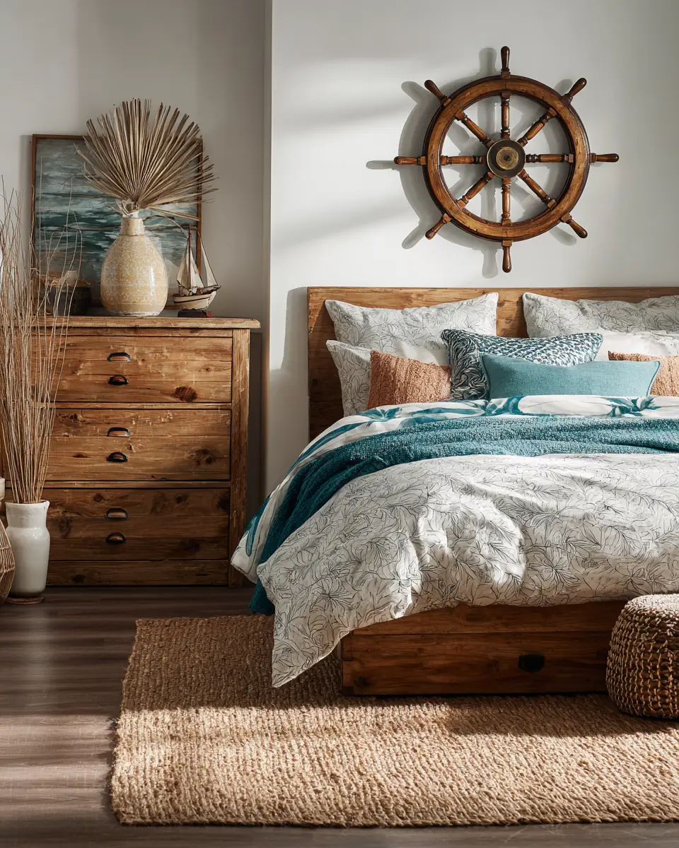 Natural Wood Coastal Bedroom Decor Ideas