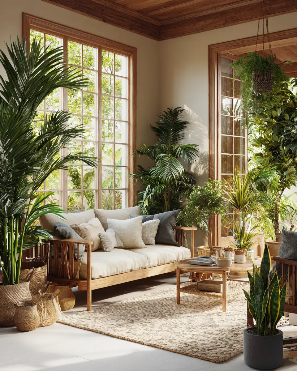 Natural Wood Coastal Living Room Decor Ideas