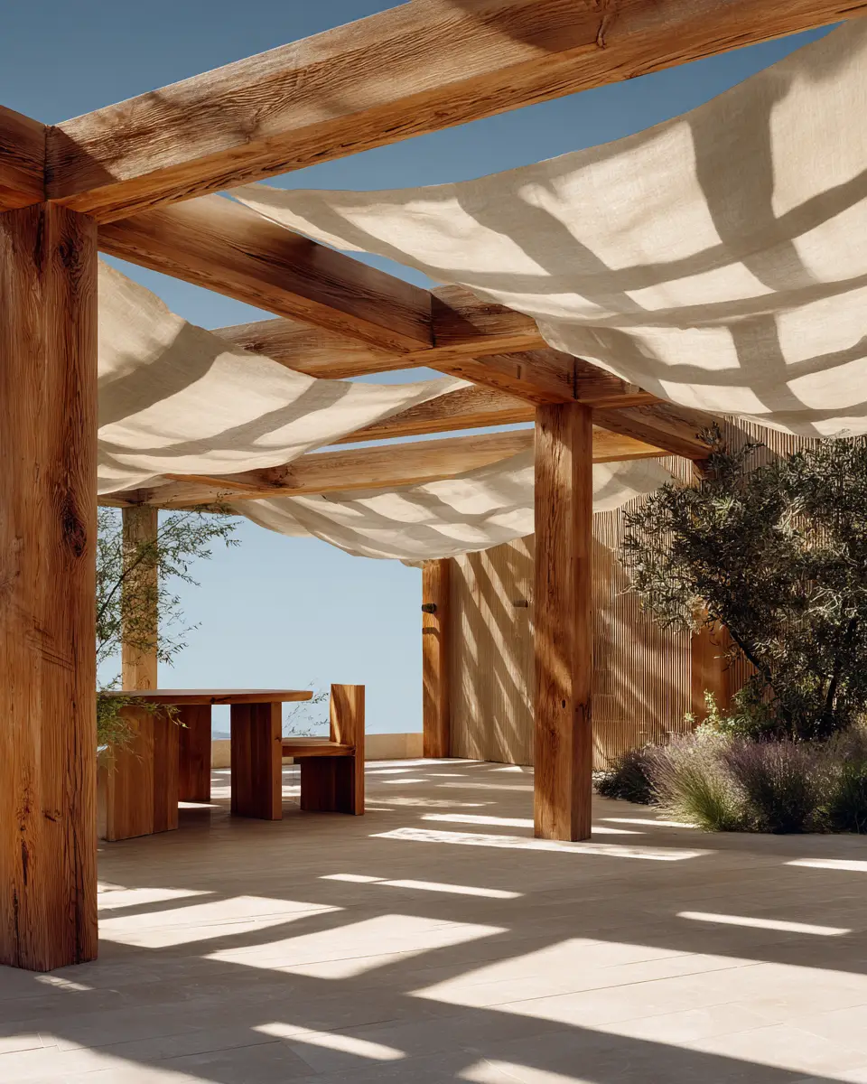 Natural Wood Contemporary Patio Decor Ideas